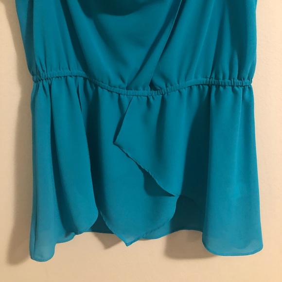 Spense teal sleeveless gathered peplum blouse - Picture 4 of 7